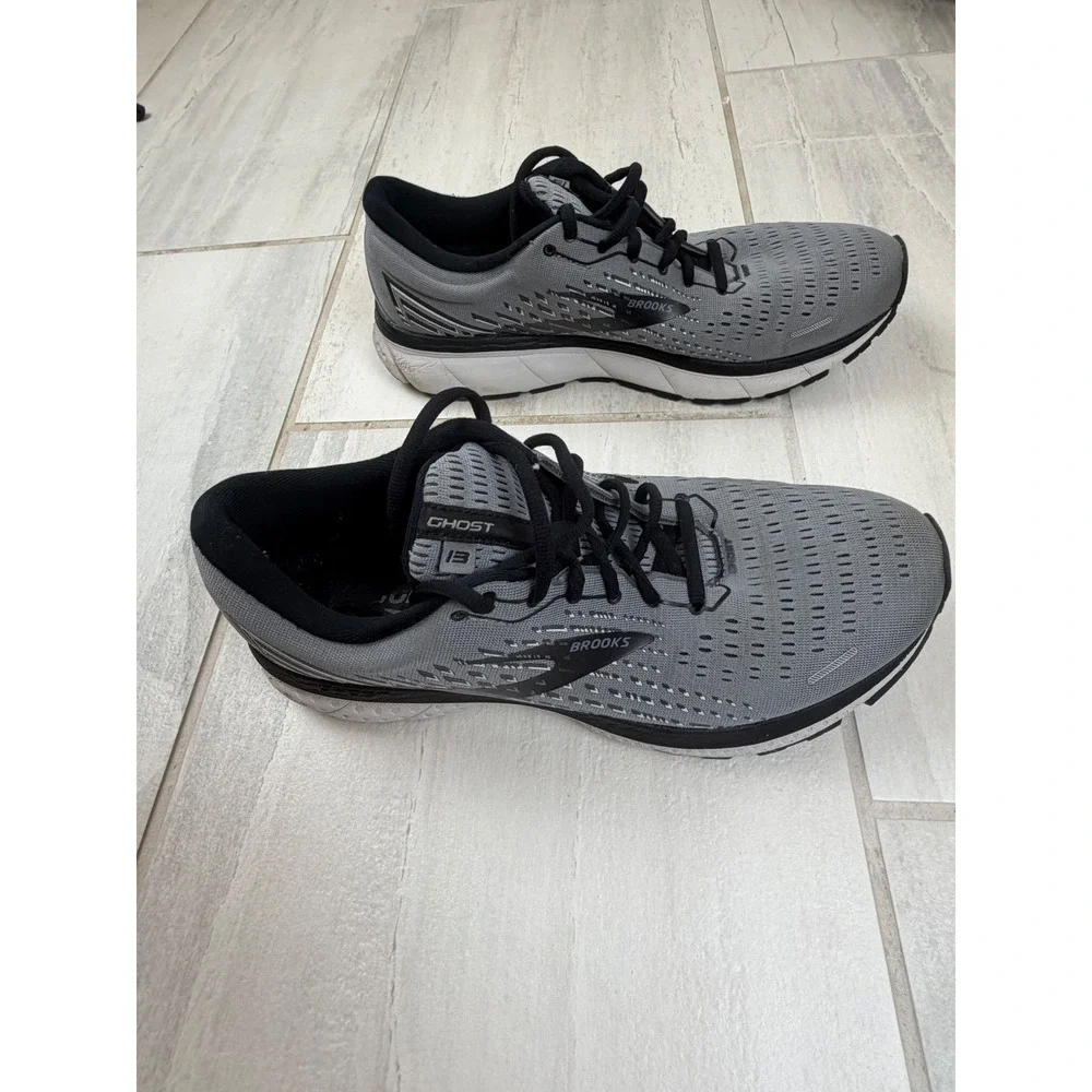 Brooks Ghost 13 Mens Running Shoes Grey Black 1103481D040 Size 11
